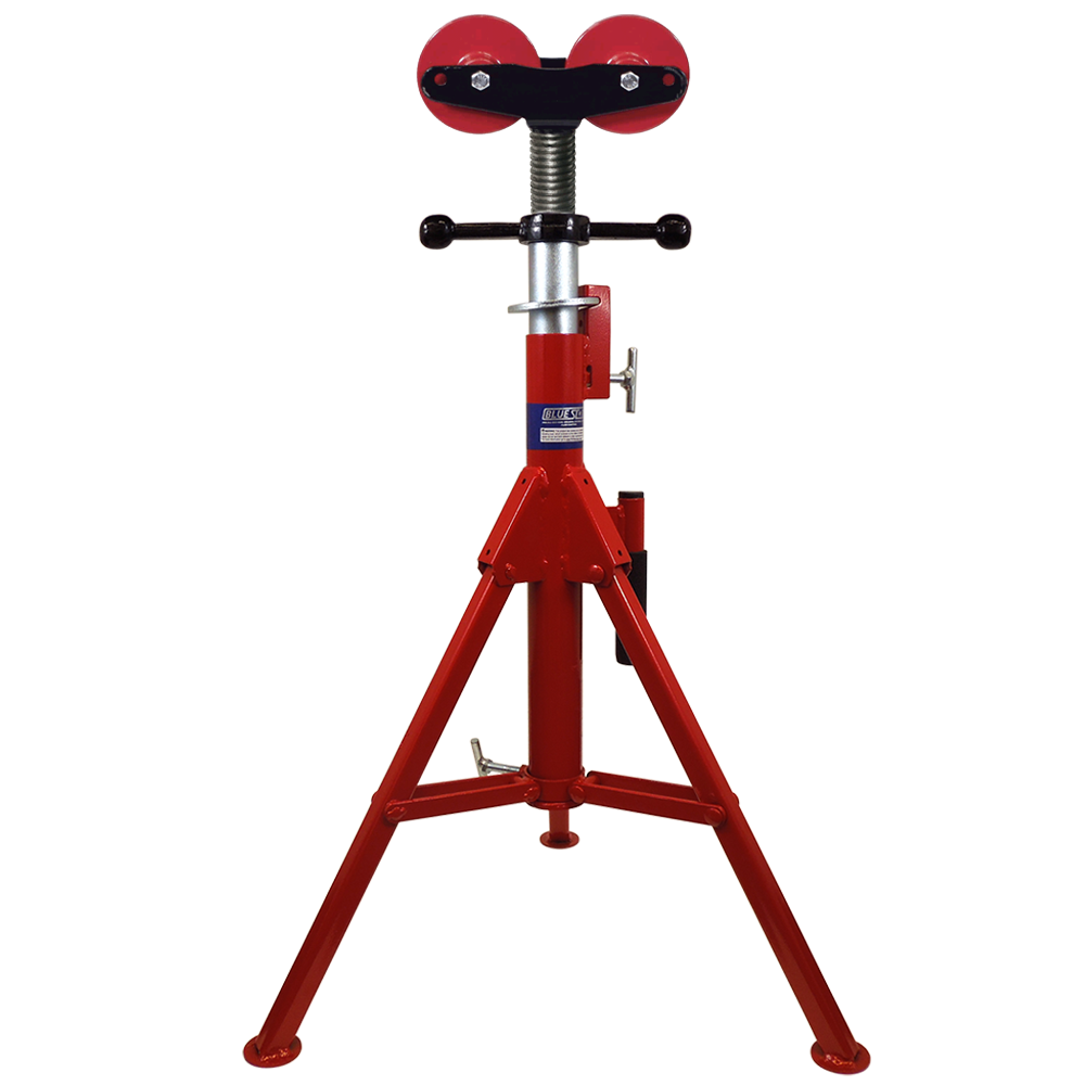 FOLDING PIPE STAND WITH HANDLE AND ROLLER HEAD